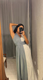 Vintage Leslie Fay Dove Grey Maxi-Dress