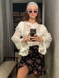 Pre-loved Aje. White Ruffle Blouse