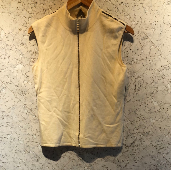 Pre-loved ESCADA Cream Knit Top w Diamanté