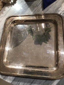 Square silver nickel tray