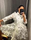 Pre-loved White Sheer Roses Tunic Dress