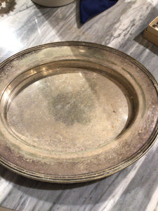 Oval silver nickel tray