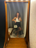 Navy Blue Polka Dot Sheer Skirt