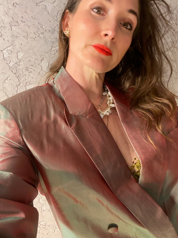Vintage Green Silk Dupion Jacket