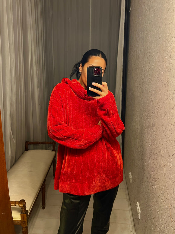 Pre-loved PingPong Red Chenille Knit Jumper
