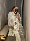 Pre-loved White Sheer Roses Tunic Dress