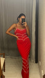 Vintage Red Beaded Dress (as is)