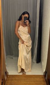 Vintage Peach Satin Slip AS IS