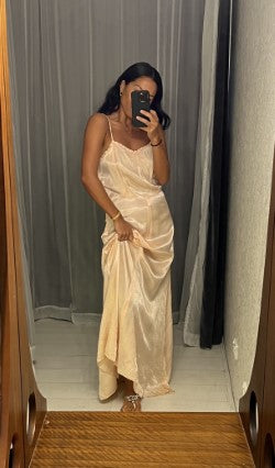 Vintage Peach Satin Slip AS IS