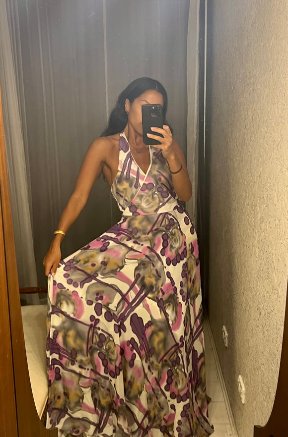Pre-loved Wayne Cooper Purple Halter Maxi-Dress