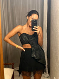 Pre-loved ELIYA Black Bow Strapless Top