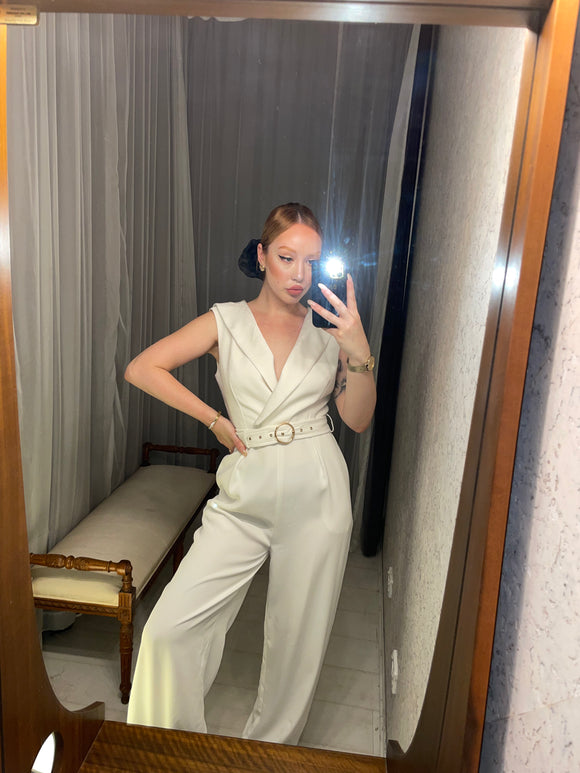 Glam Babe White Sleeveless Jumpsuit