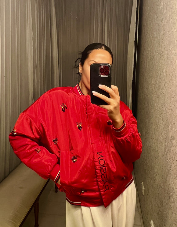 Vintage Red PASSION Bomber Jacket