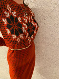 Vintage Synonyme Snowflake Red Knit Dress