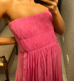 Pre-loved Lisa Ho Pink Silk Strapless Cocktail Dress