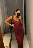 Pre-loved Museum Burgundy Polkadot Silk Slip