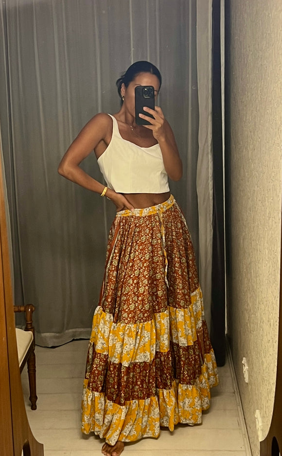 Indian Floral Maxi Skirt