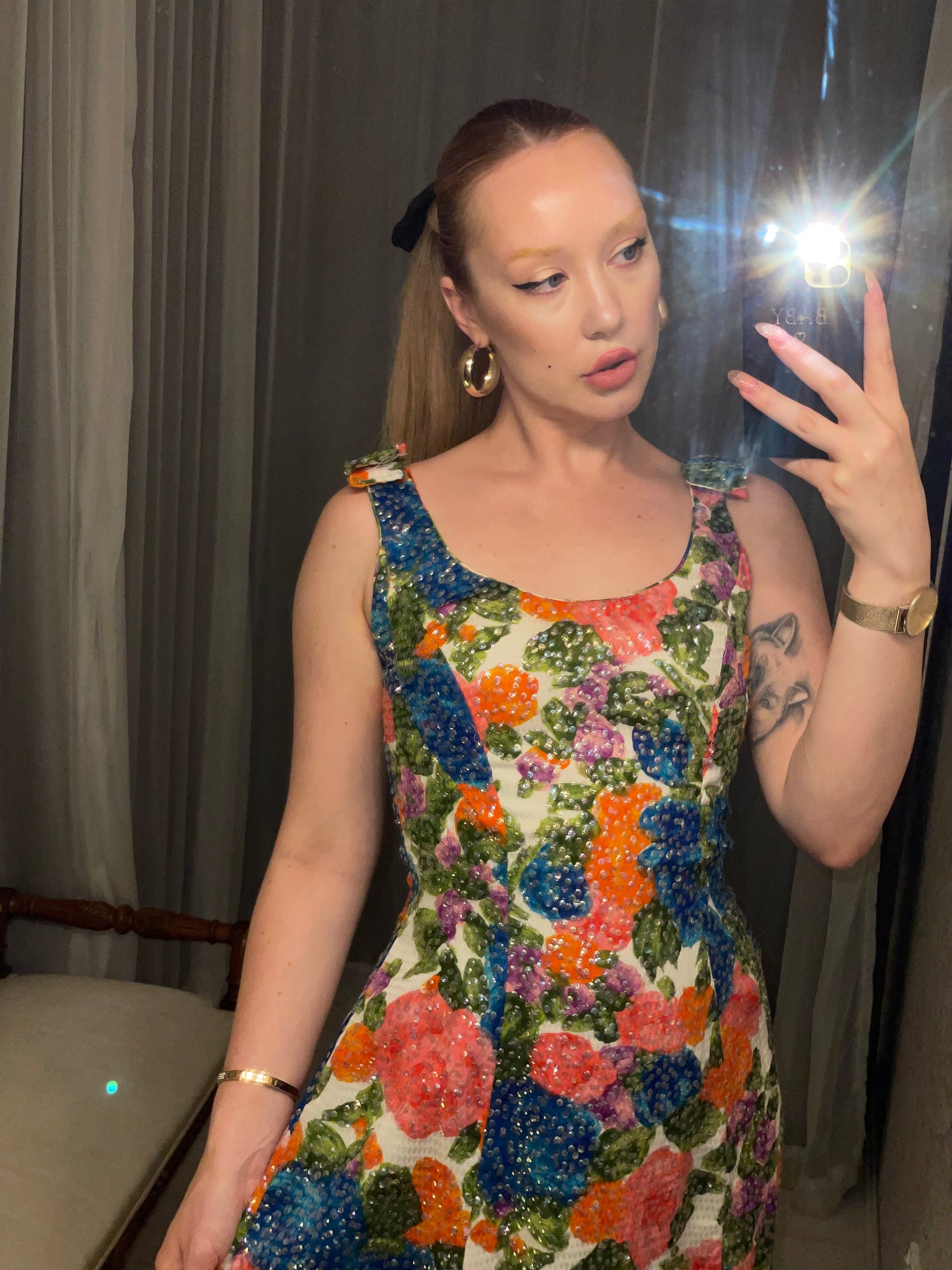 Vintage Hong Kong Sequin Floral Dress – GrandDays