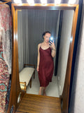 Pre-loved Museum Burgundy Polkadot Silk Slip