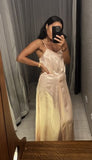Vintage Peach Satin Slip AS IS