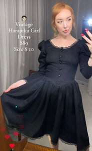Vintage Black Harajuku Girl Dress