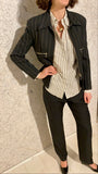 Pinstripe Zips Jacket