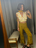 Pre-loved Bardot Yellow Floral Crop Top