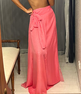 Pre-loved Pink Wrap Maxi-Skirt AS IS