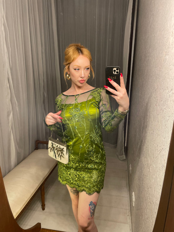 Lime Sparkle Party Dress