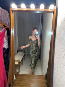 Pre-loved Olive Green Polkadot Slip Dress