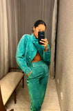 Vintage MoodItalia Turquoise Suede Pants AS IS