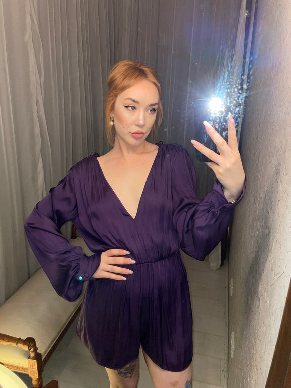 Pre-loved Purple Long Sleeve Playsuit