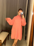 Pink Knit Jumper Dress