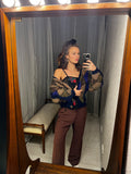 Purl One Handknitted Blue & Olive Cardigan