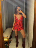 Red Sequin Party Playsuit