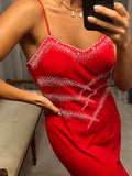 Vintage Red Beaded Dress (as is)