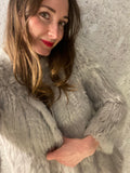 Dove Grey Soft Rabbit Fur Coat