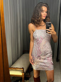 Pre-loved Lilac Embroidered Mini Dress