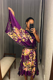Pre-loved Zac Posen Purple Print Silk Dress
