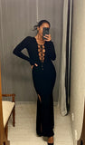 Pre-loved Self-Portrait Designer Black Knit Dress