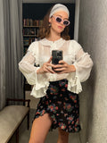 Pre-loved Aje. White Ruffle Blouse
