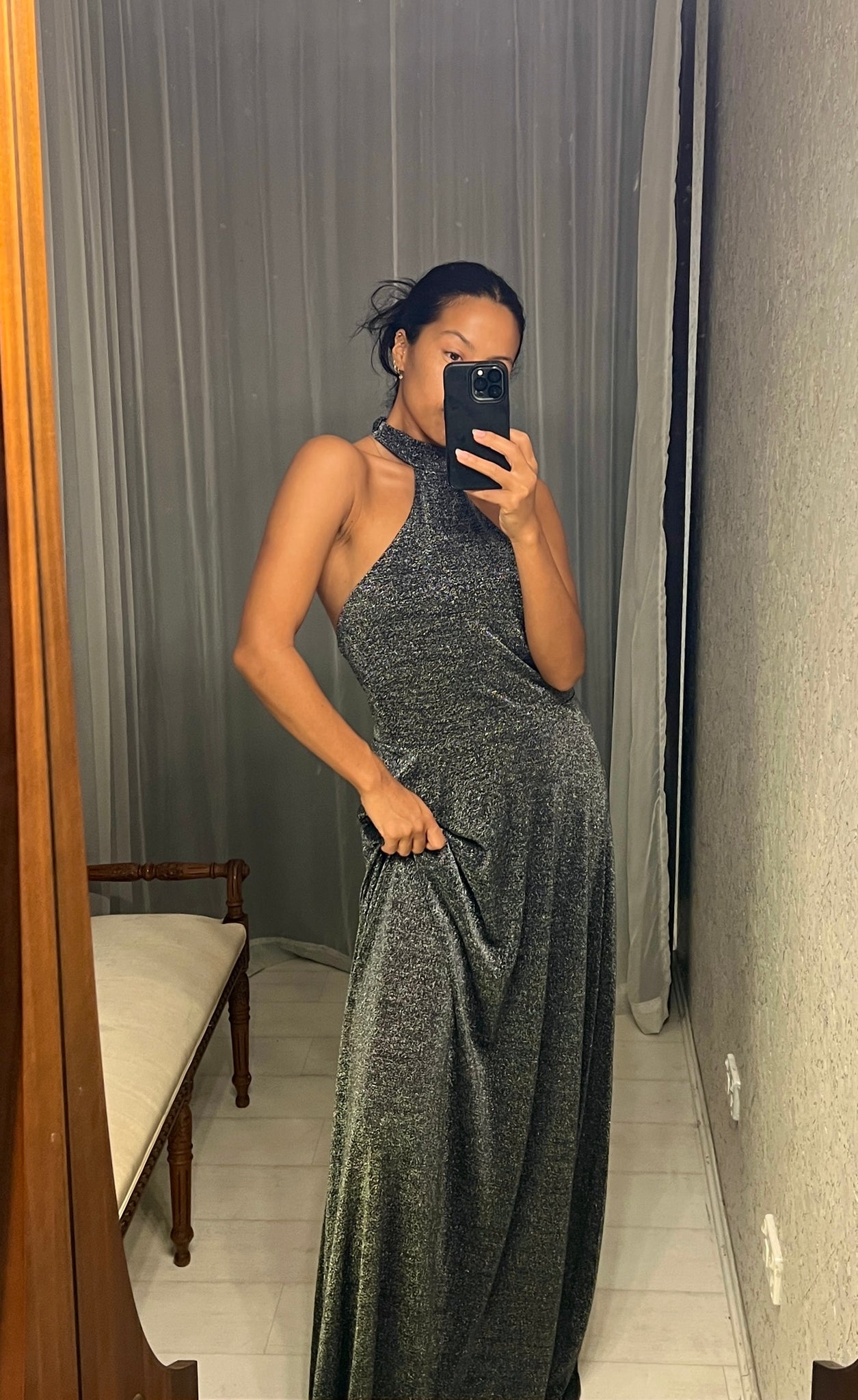 Pre-loved Lioness Black Silver Sparkle Halter Dress GrandDays Pre-loved Lioness Black Silver Sparkle Halter Dress GrandDays
