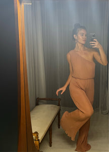 Pre-loved Peach Pleat Jumpsuit
