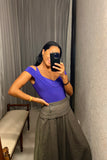 Vintage Leather Fashions Grey Buttery Leather Skirt