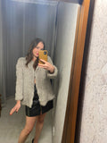 Dove Grey Soft Rabbit Fur Coat