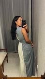 Vintage Leslie Fay Dove Grey Maxi-Dress