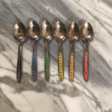Vintage rainbow tiny teaspoon set