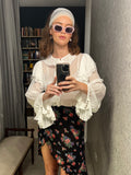 Pre-loved Aje. White Ruffle Blouse
