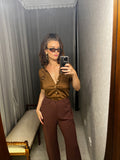 RETURNED Vintage Cagi Brown Italian Shirt