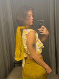 Pre-loved Bardot Yellow Floral Crop Top
